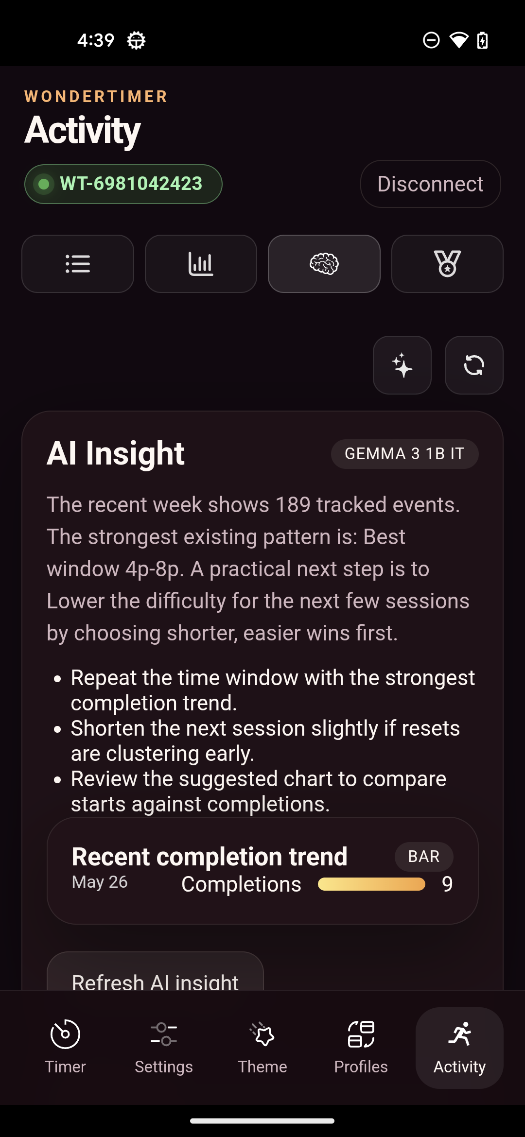 AI-based insight summary on Android
