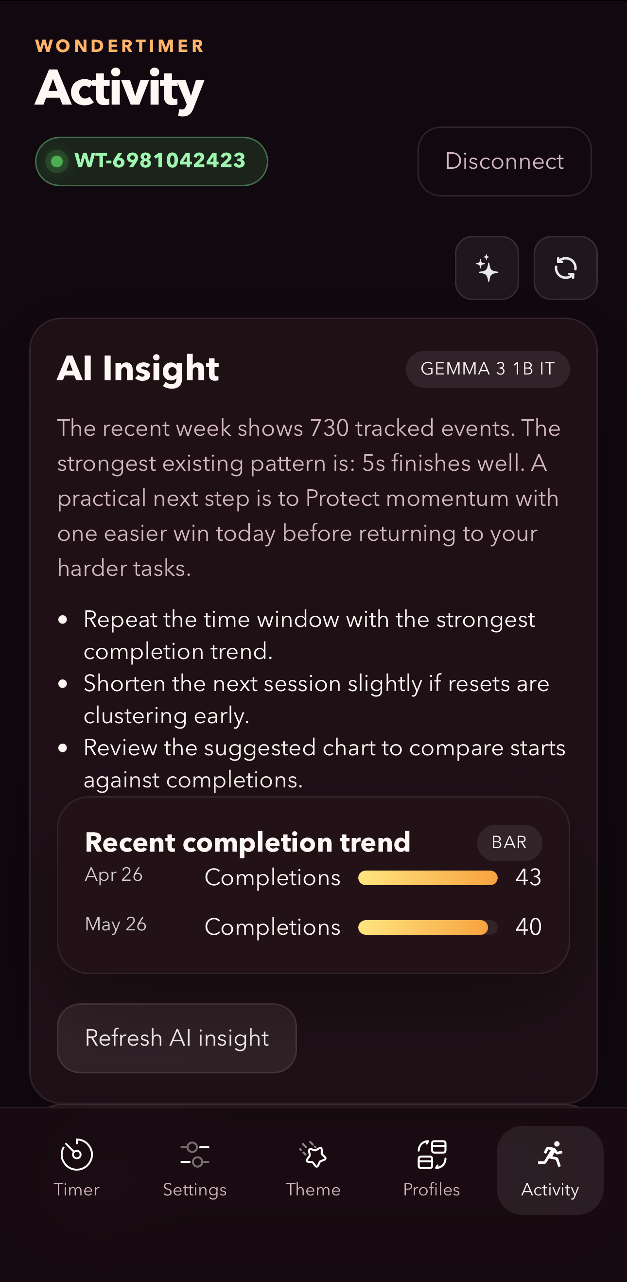 AI-based insight summary