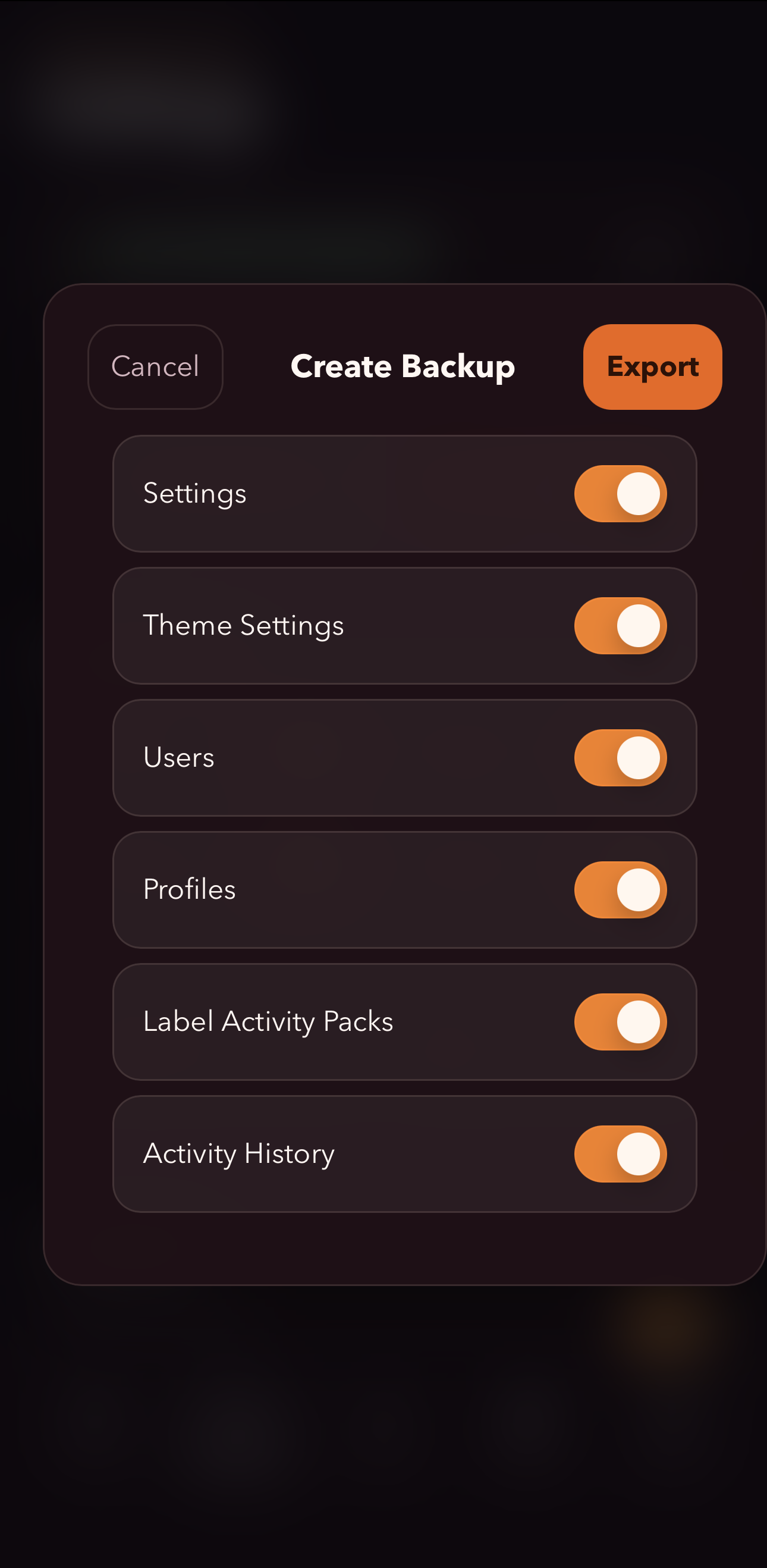 Create backup