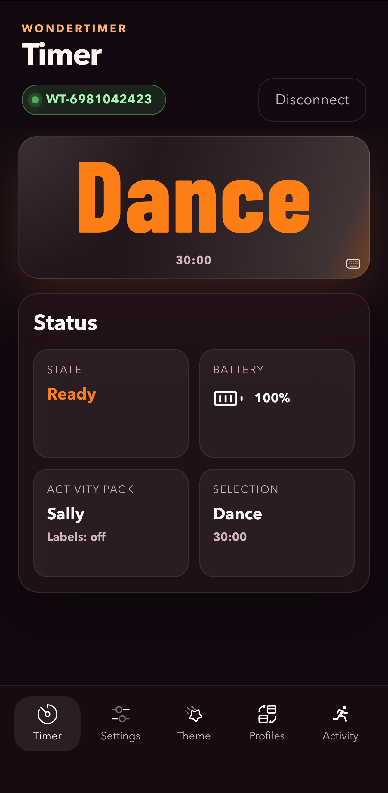 Timer with custom label