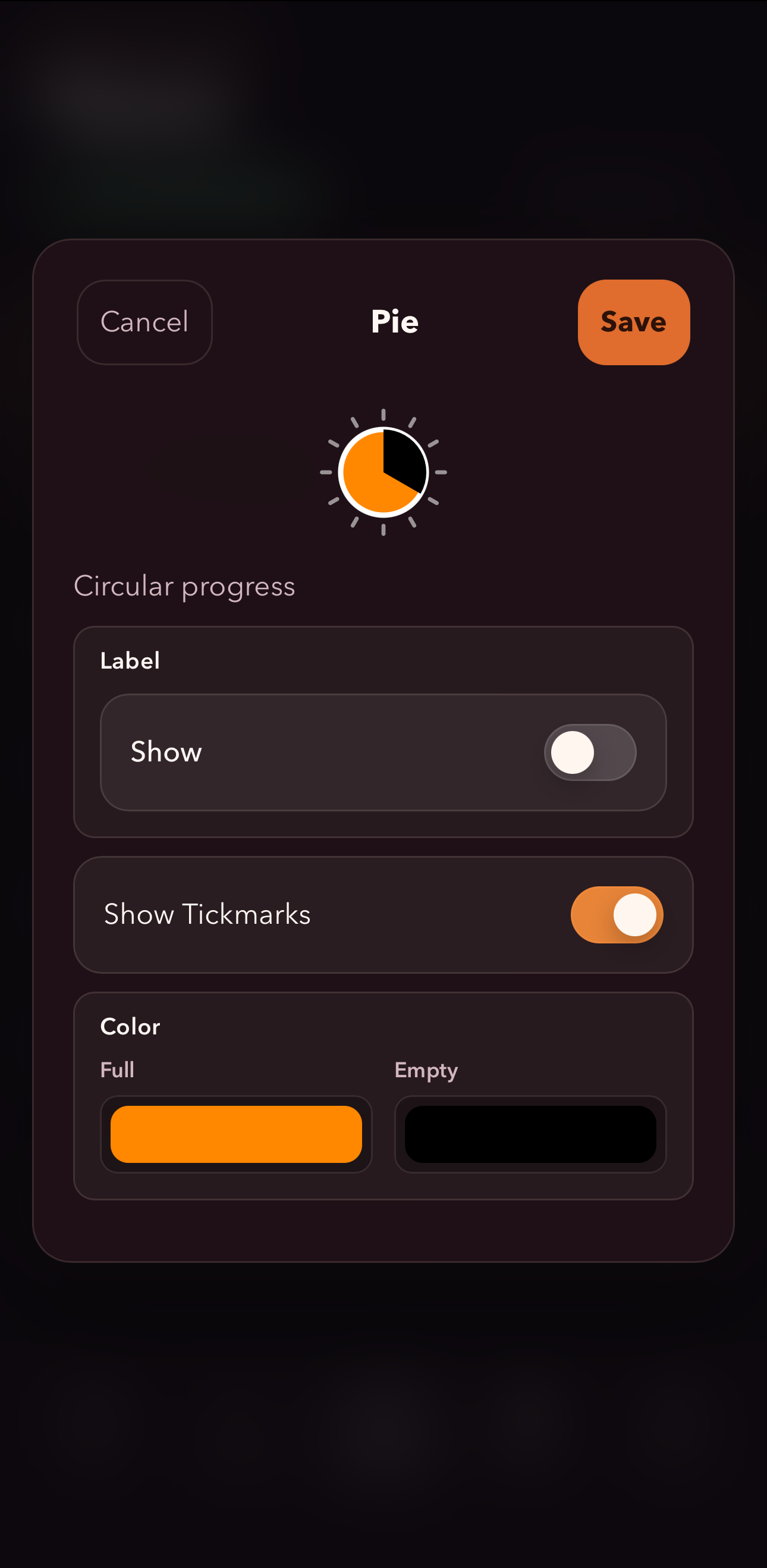 Pie chart style theme
